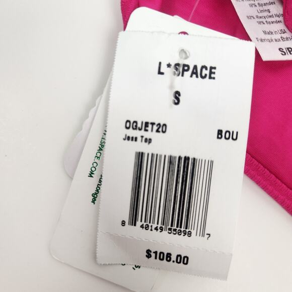 L*Space Jess Bikini Top in Bougainvillea Pink Ribbed Size Small NWT - Picture 6 of 6